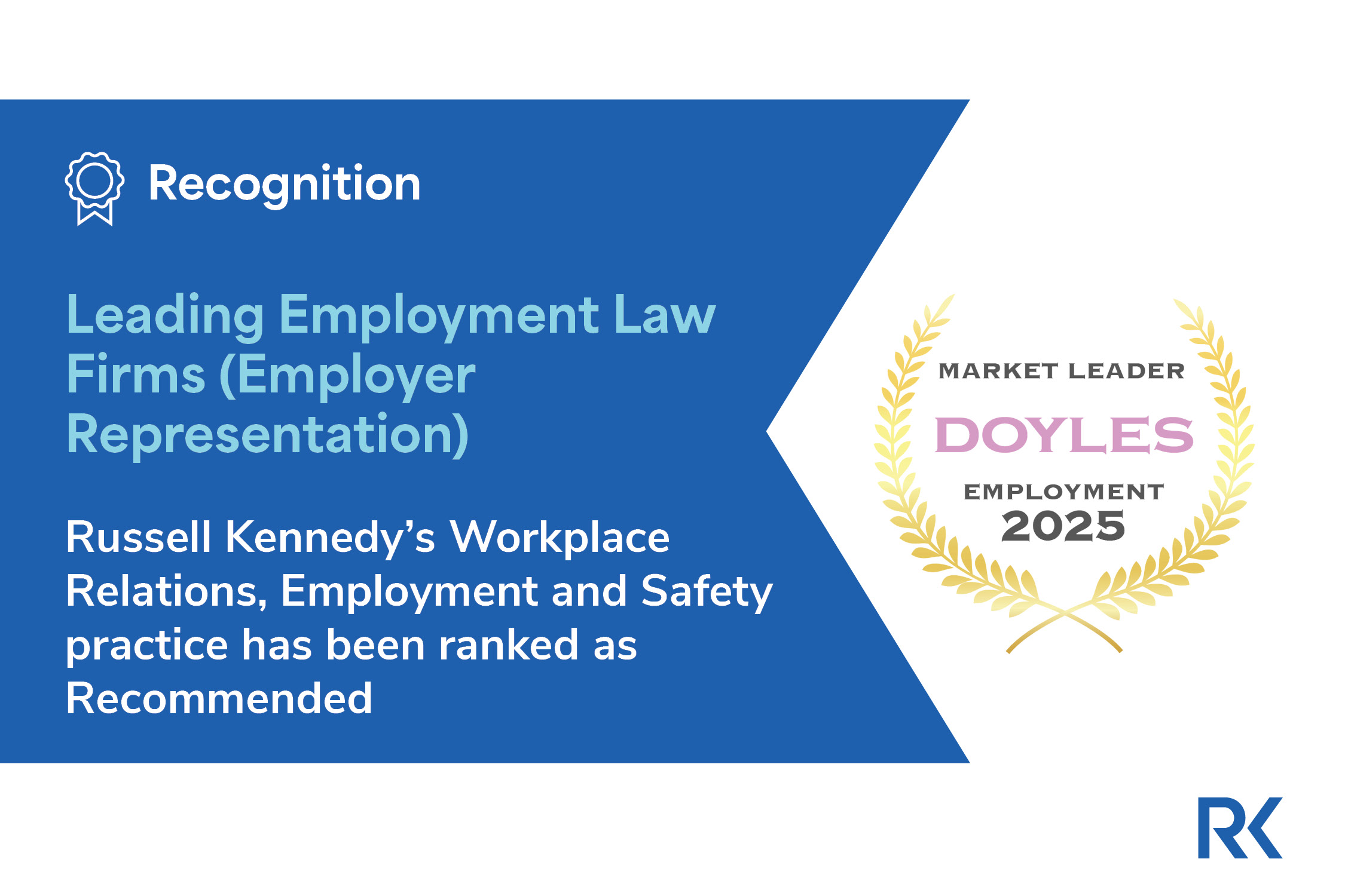 Award Banner Doyles - Workplace Relations Team - RK